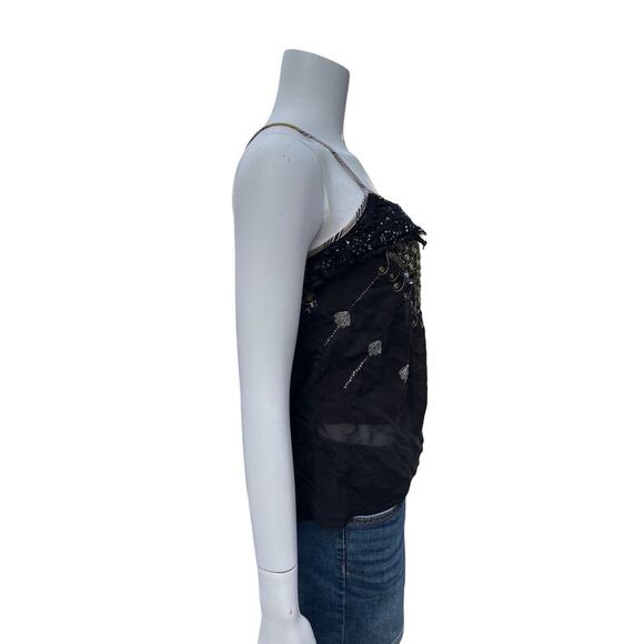 Free People Vintage Embelished Boho Sleeveless Blouse Size XS - Picture 4 of 10